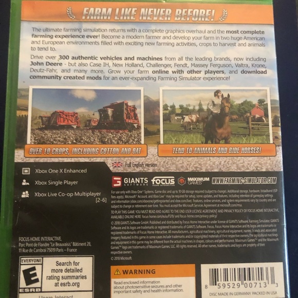 XBox 1 Farming Stimulator 19 Video Game - Picture 2 of 2